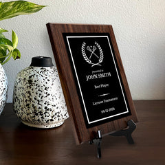 Lacrosse Customizable Wooden Award Plaque | Easel Mount Option | Achievement and Recognition Personalizable Plaques