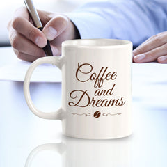 Designs ByLITA Coffee and Dreams Office Workspace Home Family 11oz Plastic/Ceramic Coffee Mug