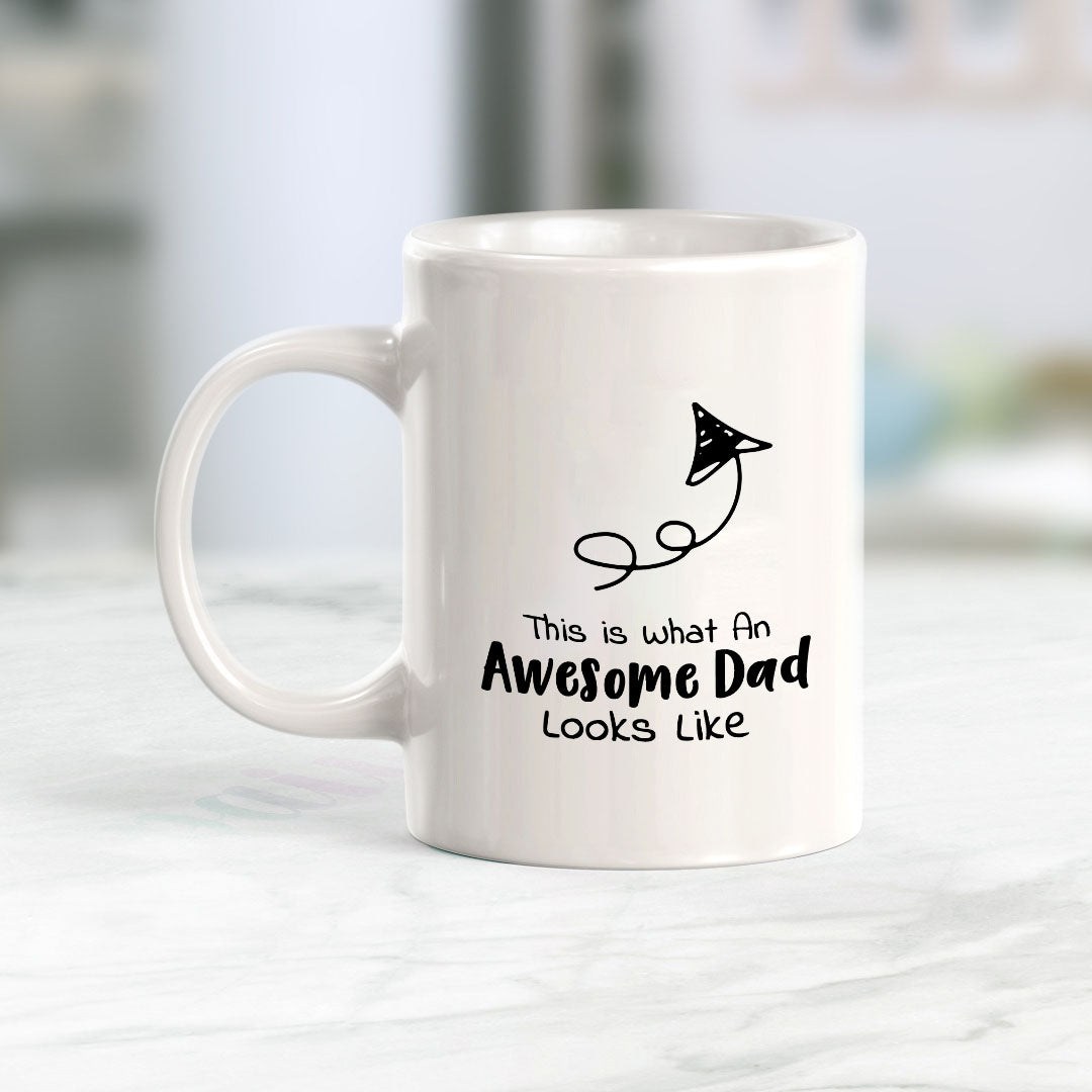 Designs ByLITA This Is What An Awesome Dad Looks Like (Up Arrow vector) 11oz Plastic/Ceramic Coffee Mug