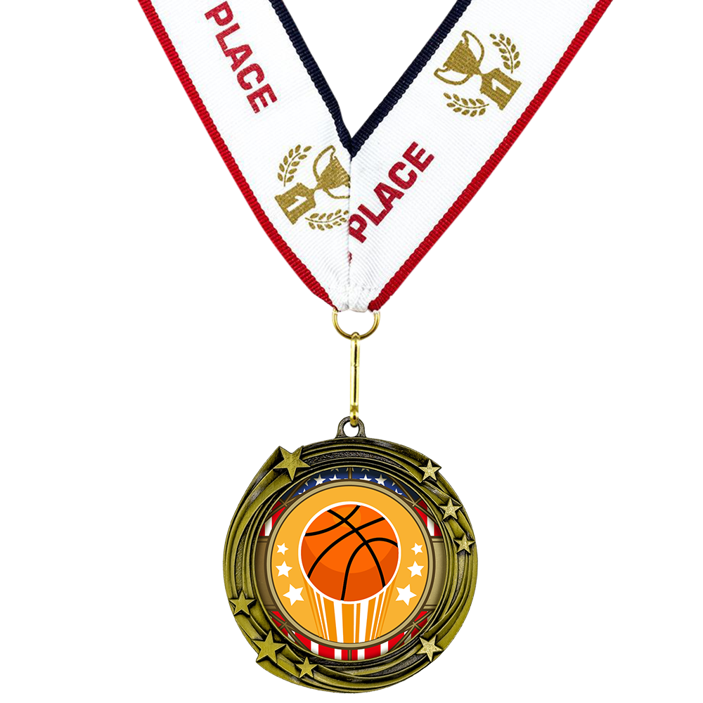 All Quality Stars Design Basketball Medal - 1st, 2nd, 3rd Place