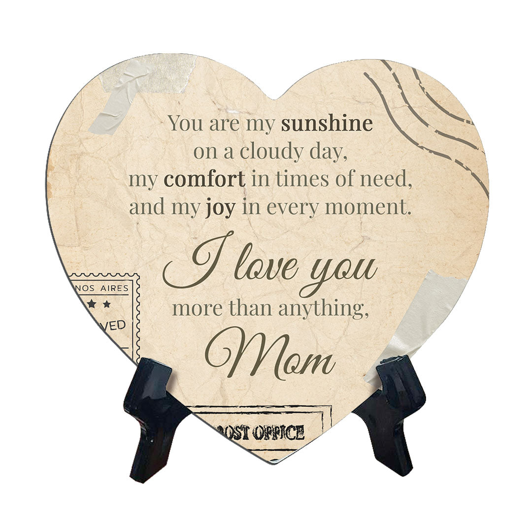 Mother Appreciation Home Decoration Heart Table Sign with Acrylic Stand (6" x 5")