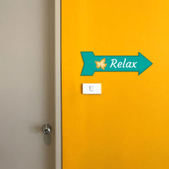 Arrow Shape Relax 12x4" Wall or Door Sign | Home Decor | Spa Signage