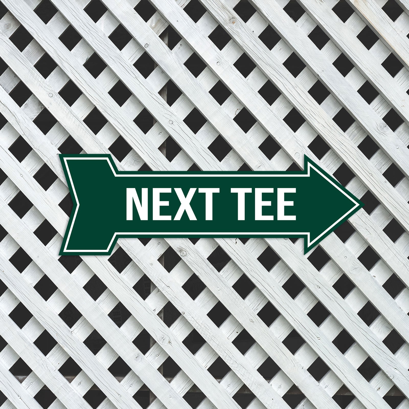 Arrow Shape Next Tee 12x4" Wall or Door Sign | Golf Signage