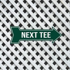 Arrow Shape Next Tee 12x4" Wall or Door Sign | Golf Signage