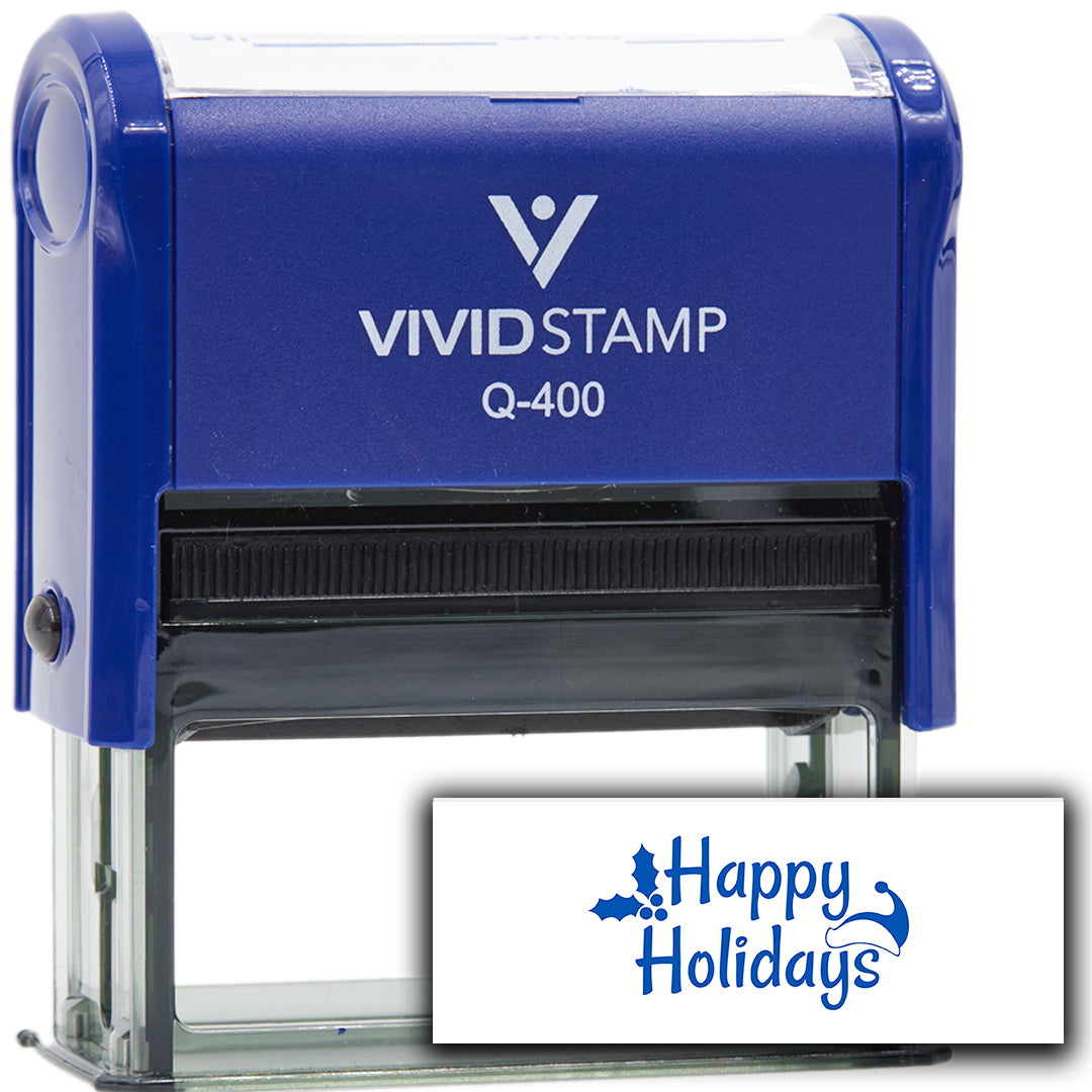 All Quality Happy Holidays Self-Inking Rubber Stamp | Christmas Gift Stamp | Festive Season