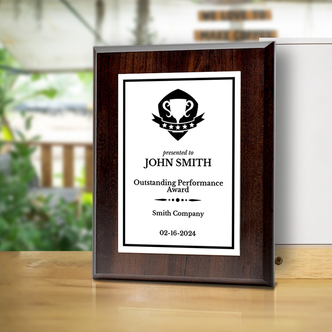 Performance and Recognition Customizable Award Plaque |Easel Mount Option | Achievement and Service Personalizable Prize Plaques