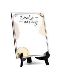 Deal Of The Day 6x8 Dry Wipe Table Sign Easy Installation | Restaurant & Bar | Perfect To Clearly Direct Customers & Advertise Specials | No Pen Included