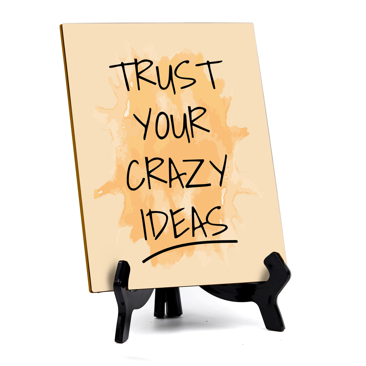 Trust Your Crazy Ideas Table Table Sign with Acrylic Stand (6x8“) | Positive Motivational Sayings