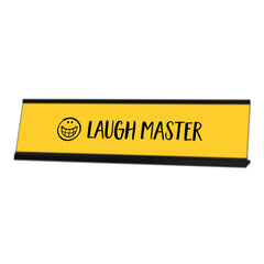 Laugh Master, Face Black Frame, Desk Sign (2x8")