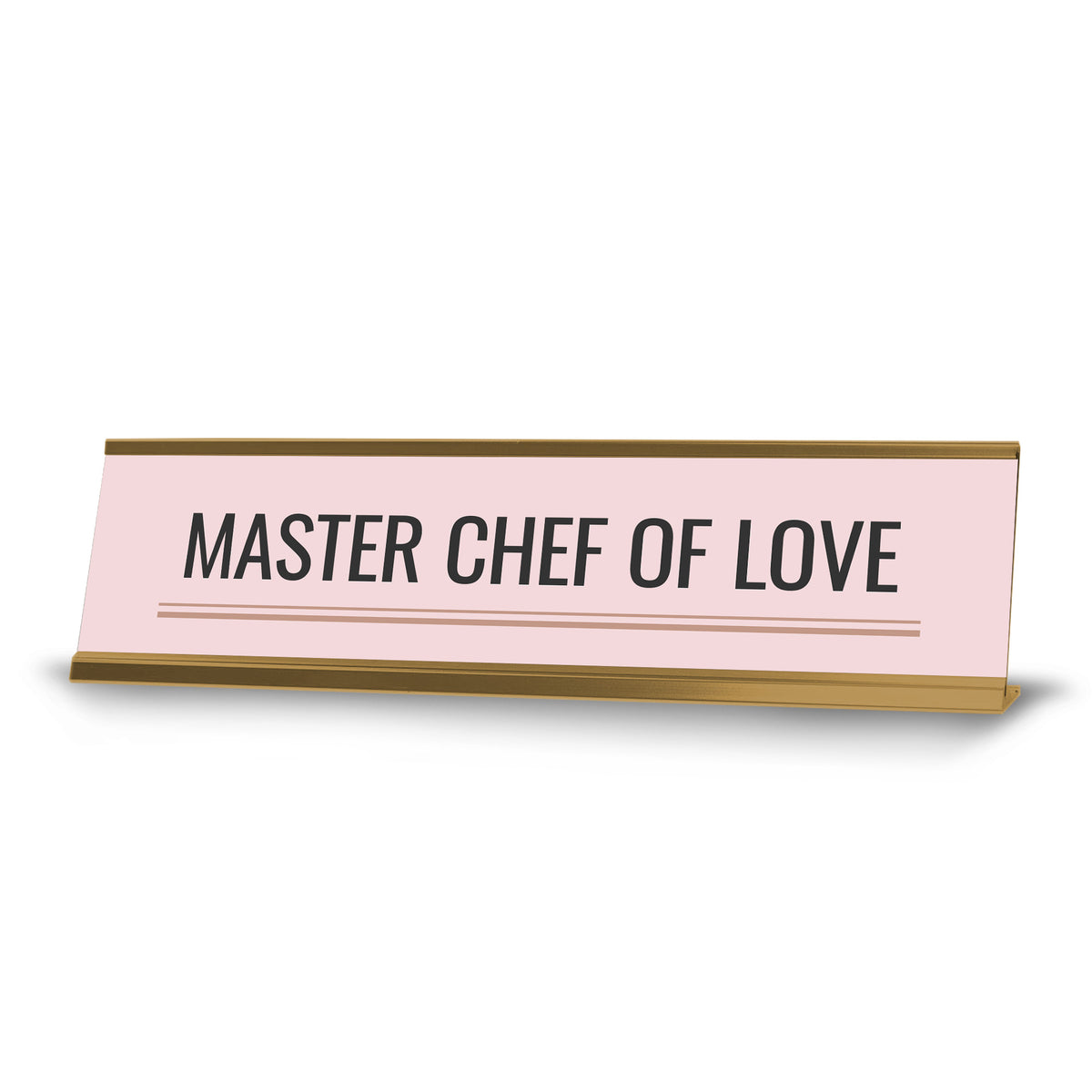 Master Chef of Love Gold Frame Desk Sign (2x8") | Appreciation Idea For Her | Girlfriend| Workspace Decoration