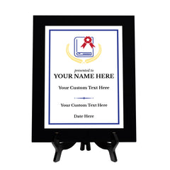 Student Achievement Customizable Black Frame Wooden Award Plaque | Easel Mount Option | Achievement and Recognition Personalizable Plaques