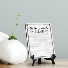 Daily Specials Menu 6x8 Dry Wipe Table Sign Easy Installation | Restaurant & Bar | Perfect To Clearly Direct Customers & Advertise Specials | No Pen Included