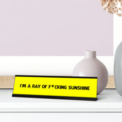 I'm a Ray of F*cking Sunshine, Happy Sun, Black frame (2x8")