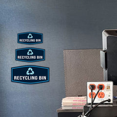 Fancy Plus Recycling Bin Wall or Door Sign Easy Installation | Eco-Friendly Green Awareness