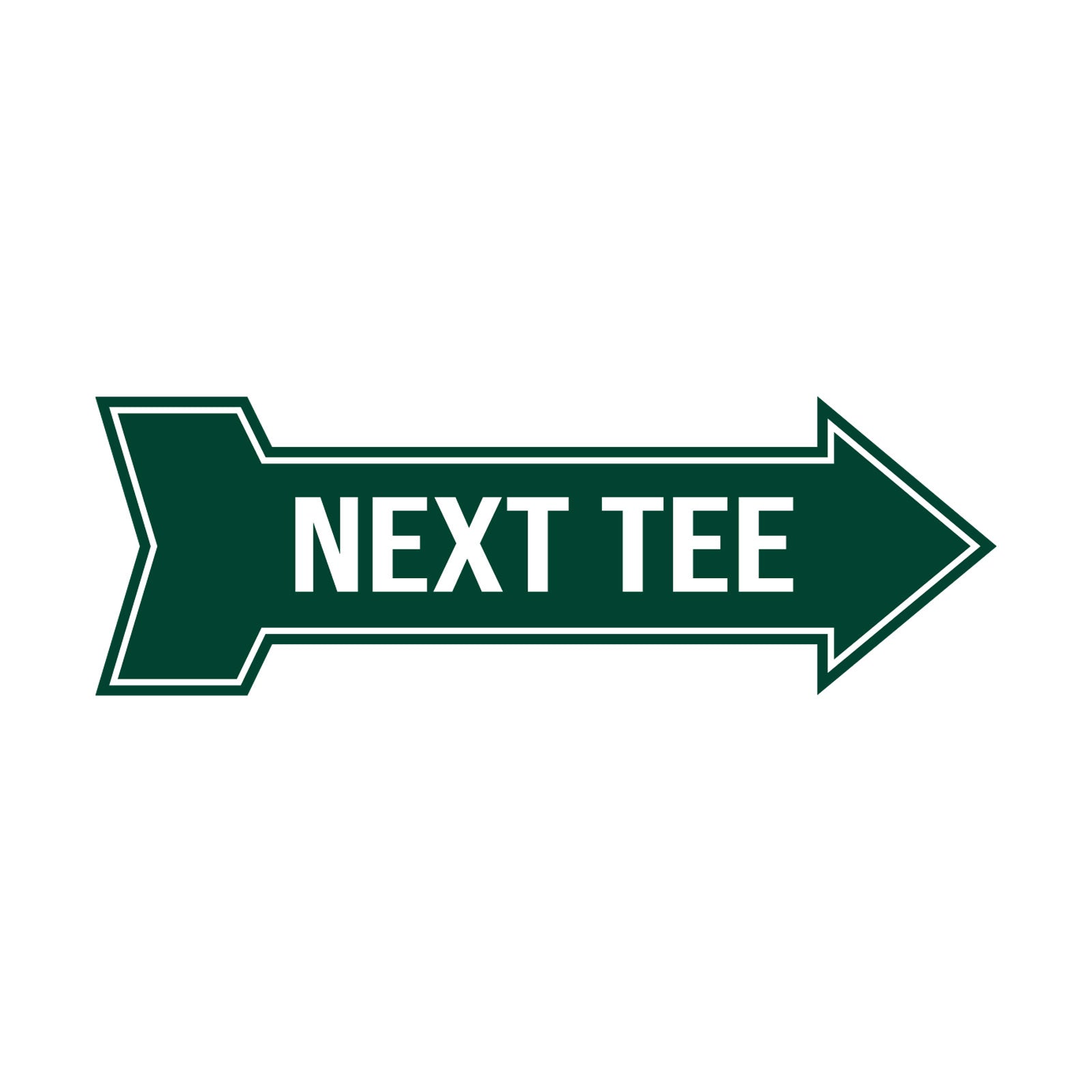 Arrow Shape Next Tee 12x4" Wall or Door Sign | Golf Signage