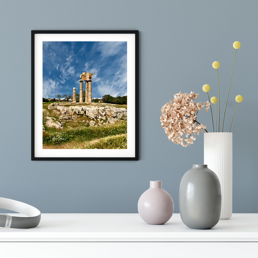 Designs ByLITA Ancient Ruins Summer Sky, Wall Print Art | Old Masterpieces | Stylish Modern Decoration For The Home and Office