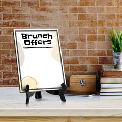 Brunch Offers 6x8 Dry Wipe Table Sign Easy Installation | Restaurant & Bar | Perfect To Clearly Direct Customers & Advertise Specials | No Pen Included