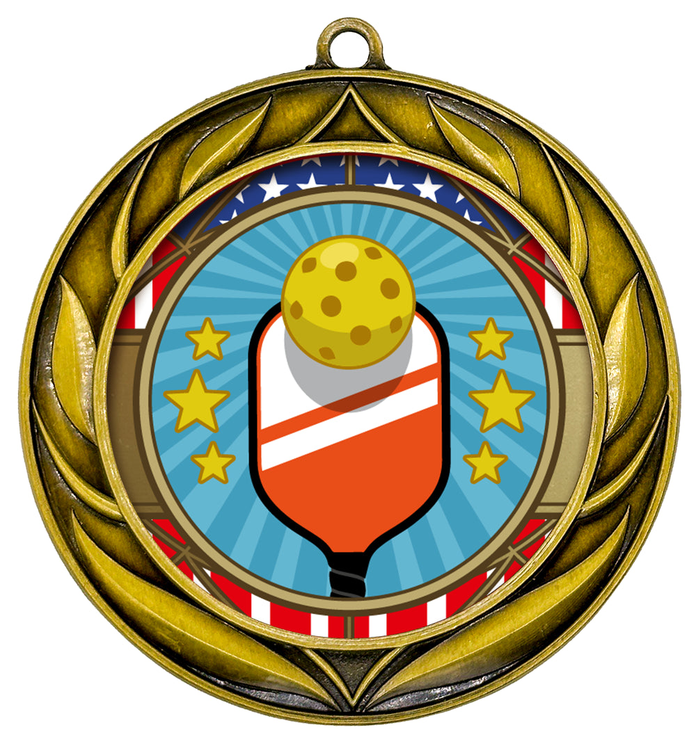 All Quality Wreath Design Pickleball Medal | Competition | High Quality Metal Medal - 1st, 2nd, 3rd Place