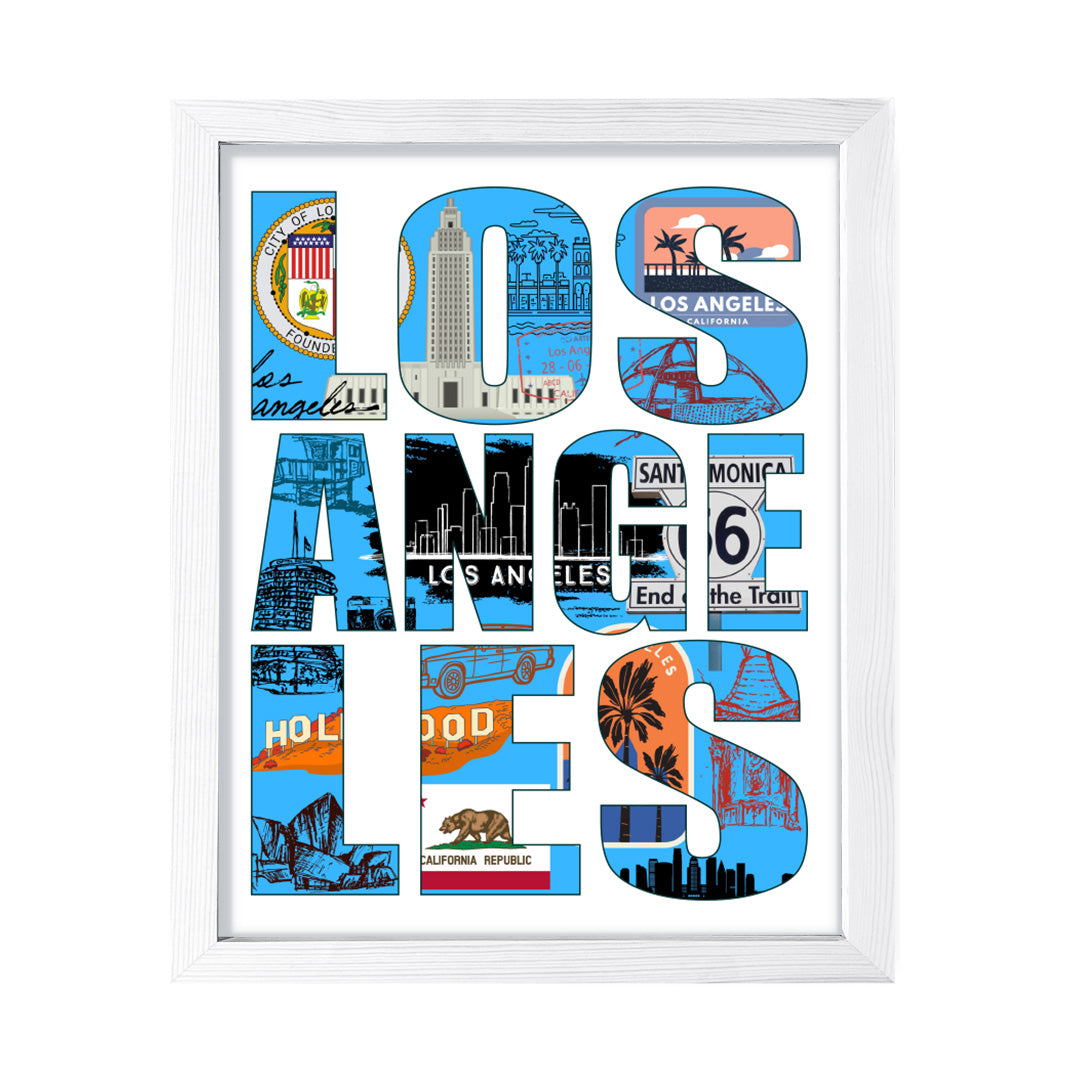 Designs ByLITA Los Angeles, California, Wall Print Art | American Cities Stylish Home Decoration (Unframed or Framed)