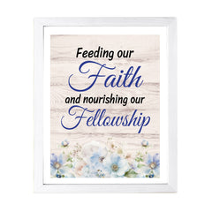 Designs ByLITA Feeding Our Faith And Nourishing Our Fellowship, Framed Wall Art Print | Religious Church & Home Decor