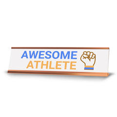 Signs ByLITA Awesome Athlete Award, Gold Frame, Desk Sign (2x8")