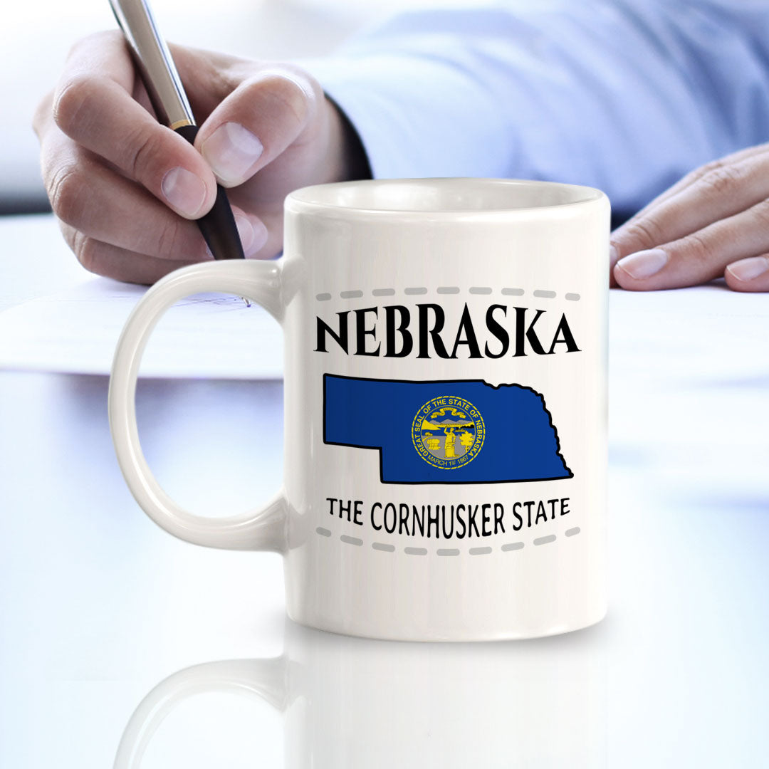 Designs ByLITA Nebraska: The Cornhusker State 11oz Plastic or Ceramic Coffee Mug | State Pride Collection