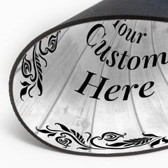 Customizable (8 x 8") Circle Mouse Pad - White Wood Design - Add Custom Message or Text - Personalize Now