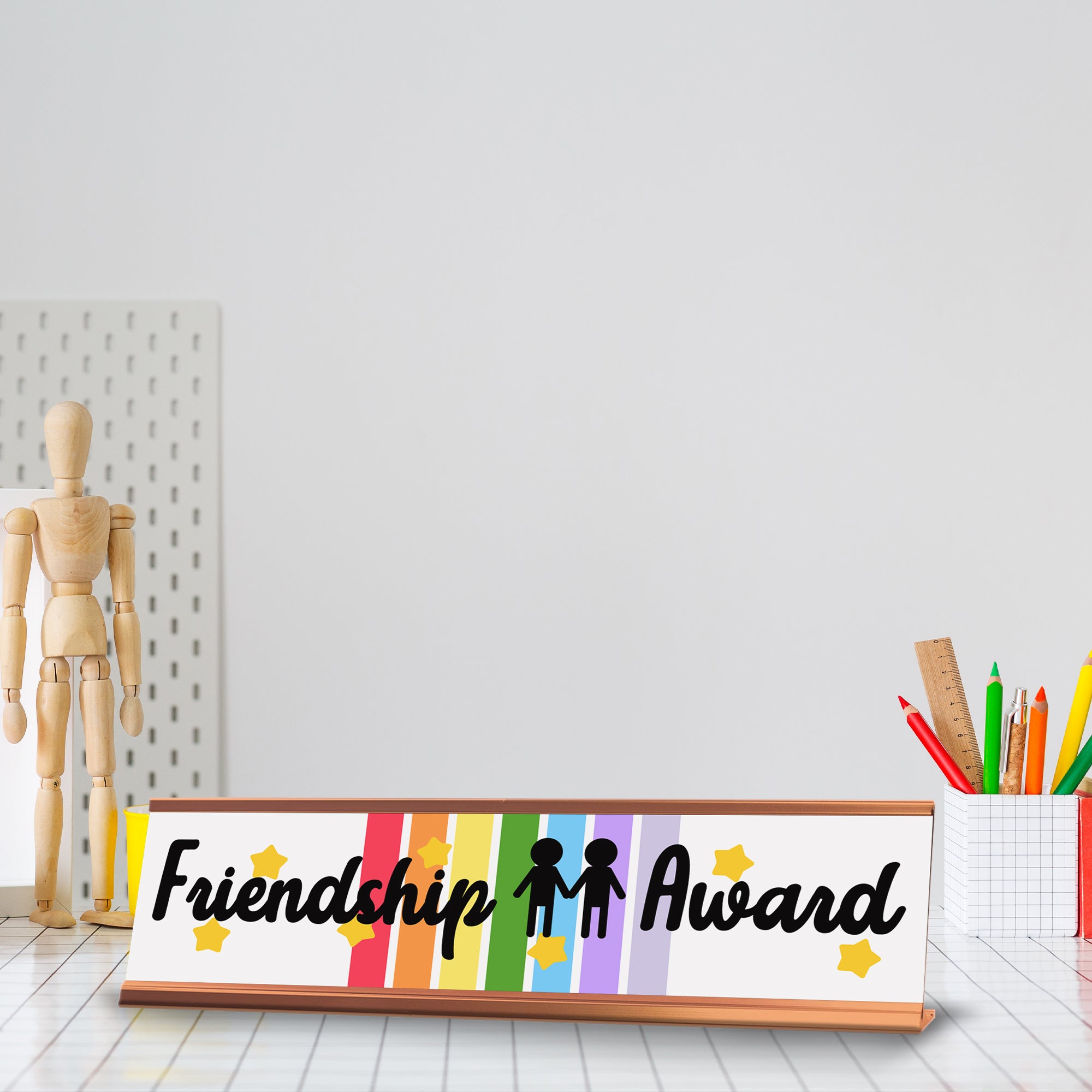 Signs ByLITA Friendship Award Gold Frame Desk Sign (2x8)