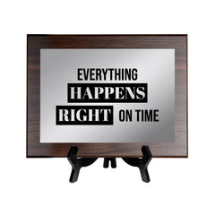 Everything Happens Right on Time Decorative Wall Plaque | Easel Mount Option | Inspirational Affirmation Wall Art