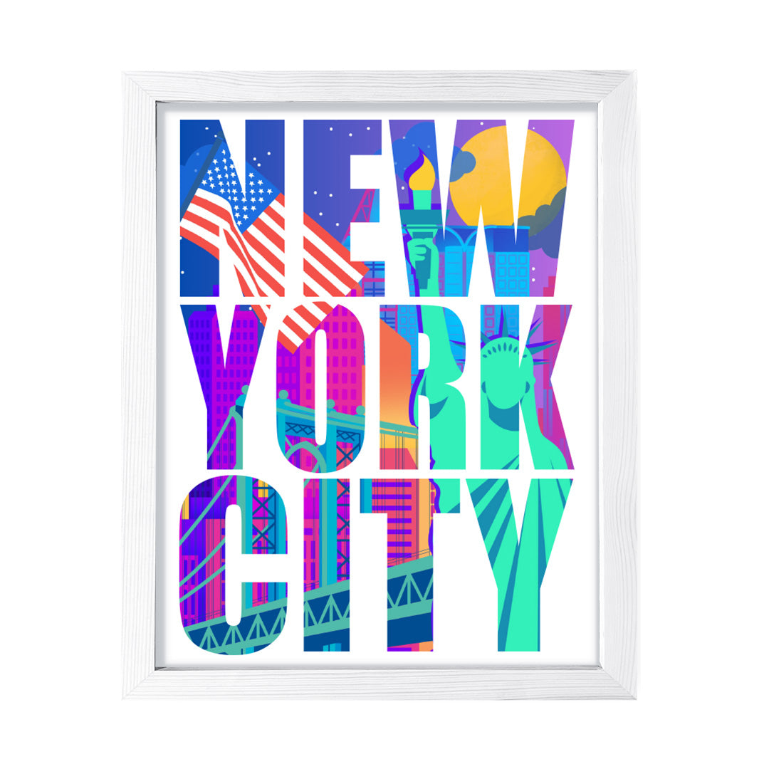 Designs ByLITA New York City Inspirational, Wall Print Art | American Cities Stylish Home Decoration (Unframed or Framed)