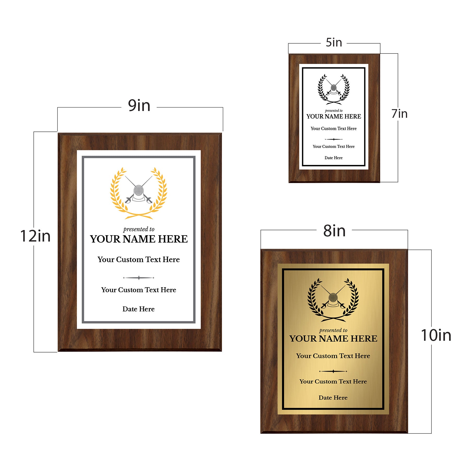 Fencing Customizable Wooden Award Plaque | Easel Mount Option | Achievement and Recognition Personalizable Plaques | Sports Award