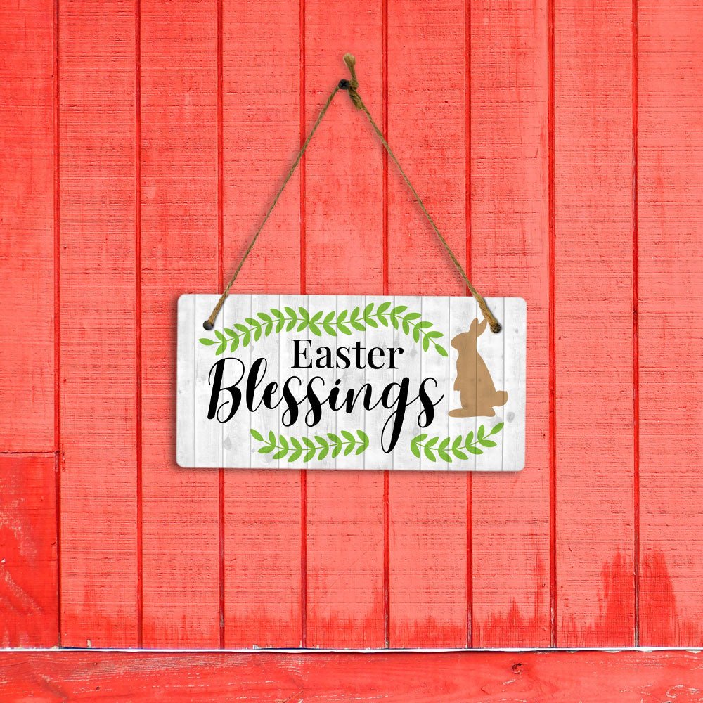 Easter Blessings 5x10 Hanging Wall or Door Sign | Religious Home Decor