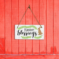 Easter Blessings 5x10 Hanging Wall or Door Sign | Religious Home Decor