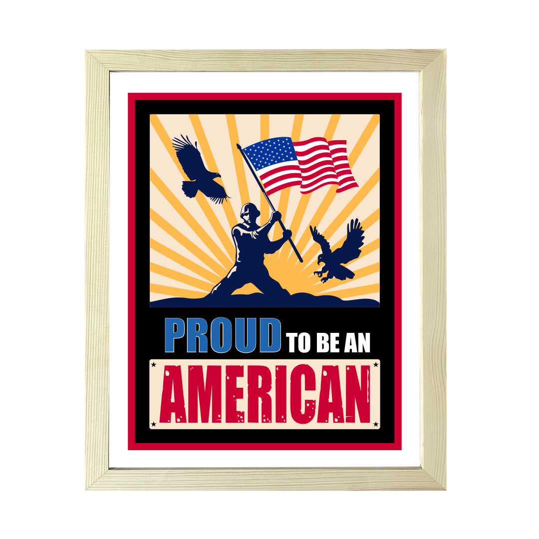 Designs ByLITA Proud To Be an American, Wall Print Art | USA Patriotic Decoration (Unframed or Framed)