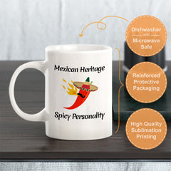 Designs ByLITA Mexican heritage, spicy personality 11oz Plastic or Ceramic Coffee Mug Elegance | Great Novelty Gift | High Quality Sublimation | Mexican Pride