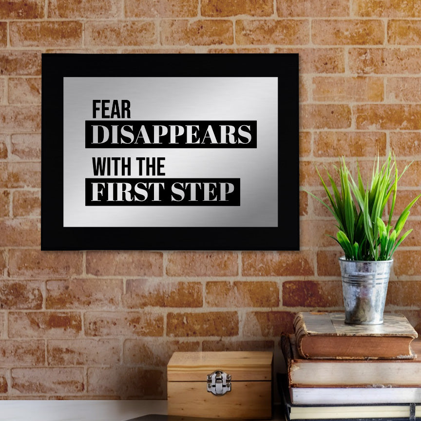 Fear Disappears With The First Step Decorative Wall Plaque | Easel Mount Option | Inspirational Affirmation Wall Art