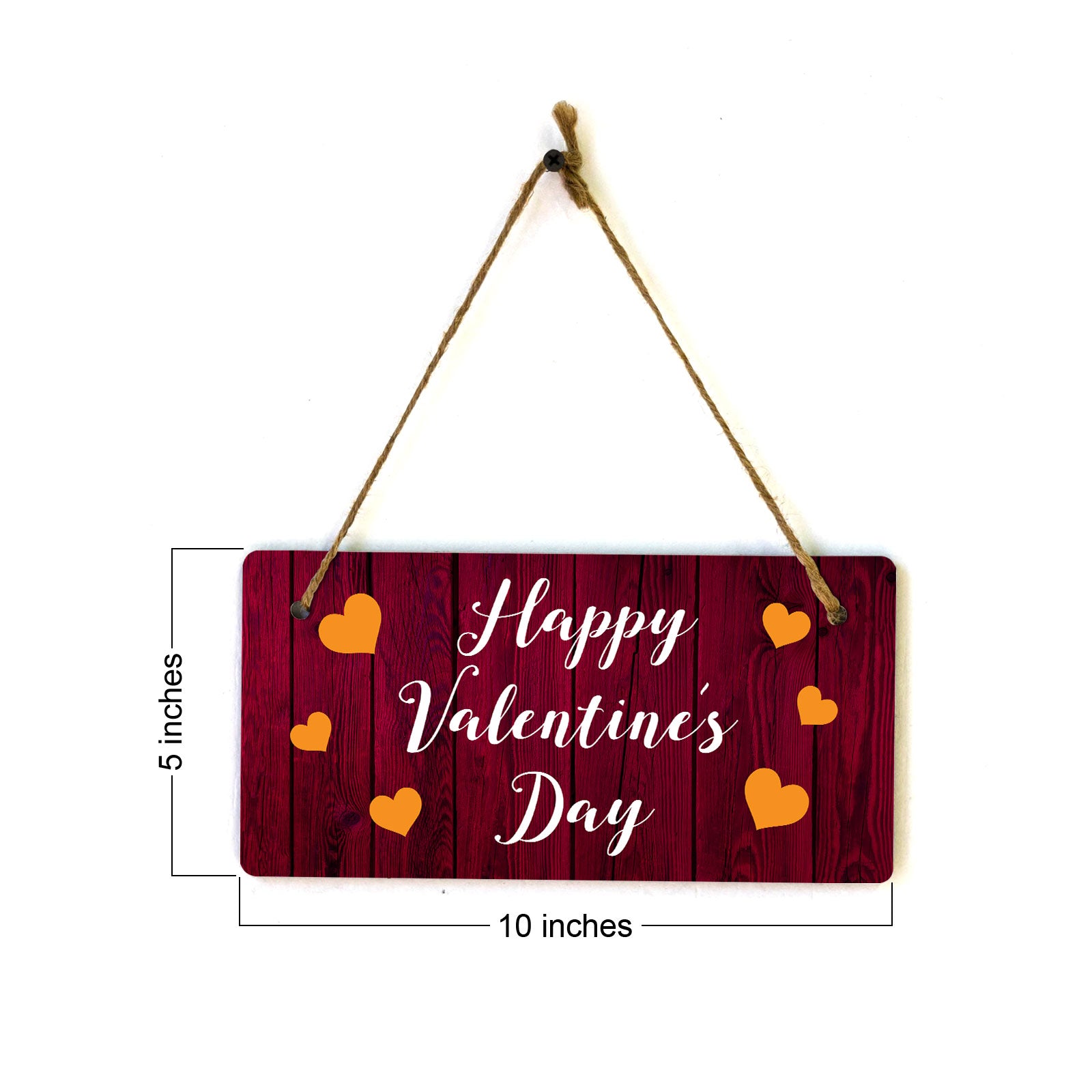 Happy Valentine's Day 10x5 Hanging Plus Wall or Door Sign | Family Home Decor