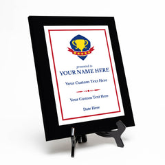 Performance and Recognition Customizable Black Frame Award Plaque | Easel Mount Option | Achievement and Service Personalizable Prize Plaques