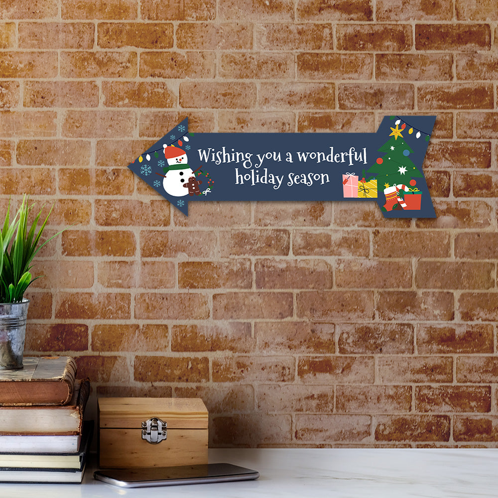 Arrow Plus Customizable Christmas Door or Wall Sign | Holiday Indoor Decoration