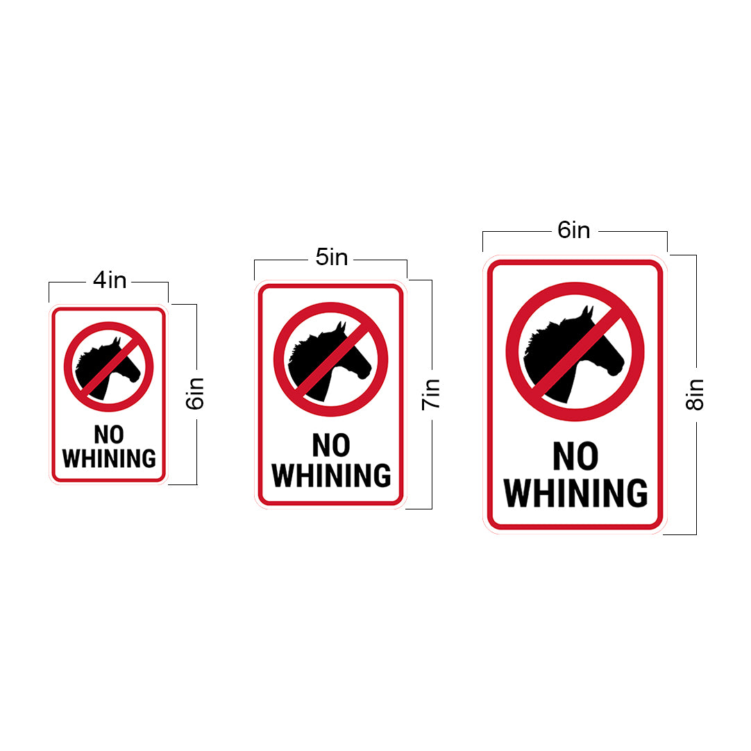 Portrait Round Plus No Whining Wall or Door Sign | Easy Installation | Funny Novelty Imitation Warning Signs