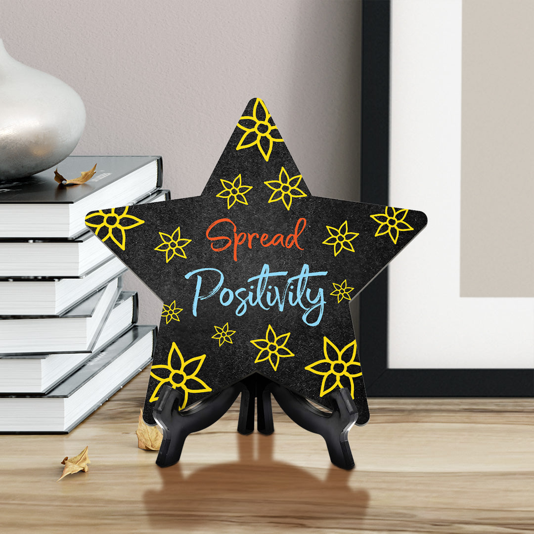 Motivational School Classroom Star Table Sign Premium Sublimated Hardboard | Includes Acrylic Easel Stands | Pre School or Kindergarten| High School | Positive Inspirational Classroom Decor|Inspirational Empowering Teacher Quotes