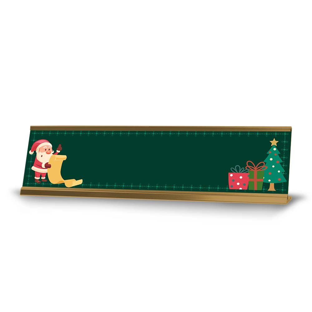 Customizable Christmas 2” x 8” Desk Sign | Holiday Indoor Decoration