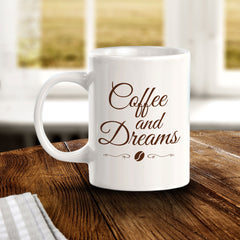 Designs ByLITA Coffee and Dreams Office Workspace Home Family 11oz Plastic/Ceramic Coffee Mug