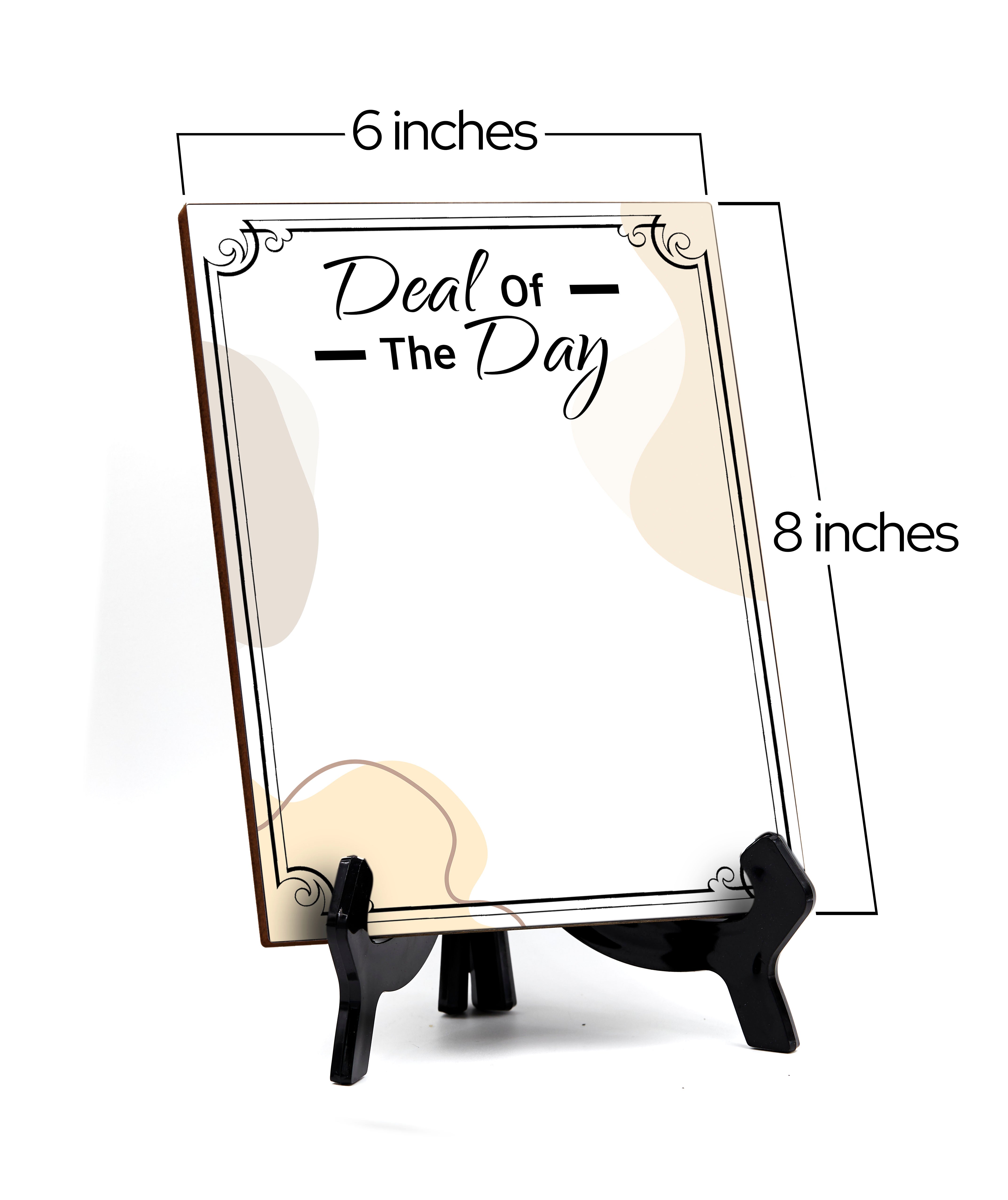 Deal Of The Day 6x8 Dry Wipe Table Sign Easy Installation | Restaurant & Bar | Perfect To Clearly Direct Customers & Advertise Specials | No Pen Included