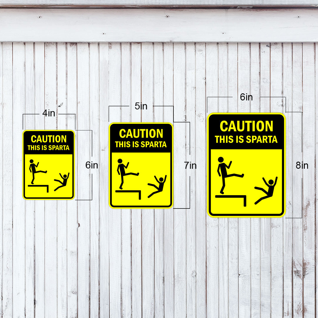 Portrait Round Plus Caution This Is Sparta Door or Wall Sign | Funny Warning Sign For Bedroom