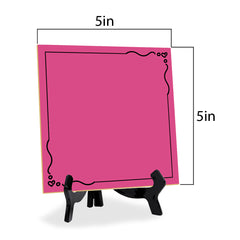 Post-It Note Style MDF Table Signs (5x5” Square) | Dry Wipe to Personalize Your Message| Does Not include Dry Wipe Pen | Black Acrylic Easel for Display