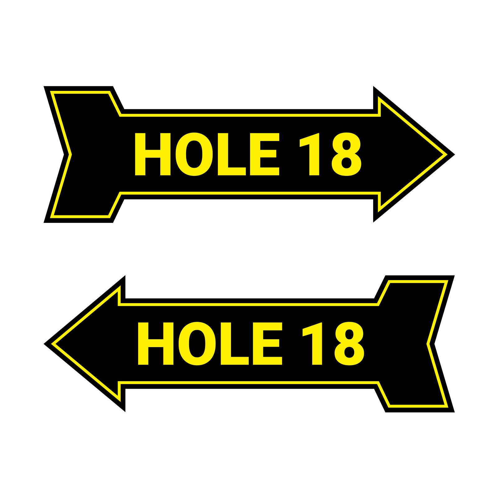 Arrow Shape Hole 18 12x4" Wall or Door Sign | Golf Signage