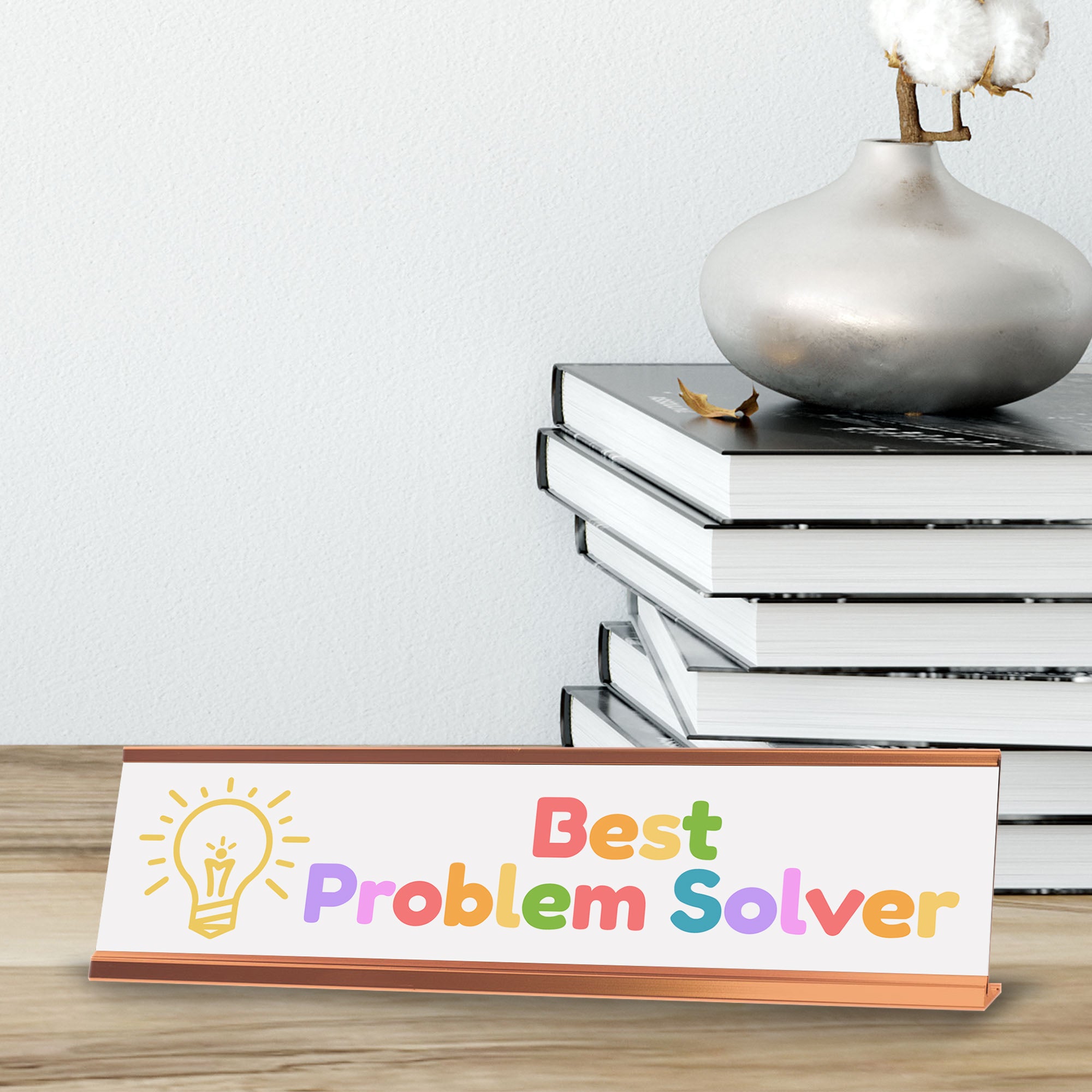 Signs ByLITA Best Problem Solver Award, Gold Frame, Desk Sign (2x8")