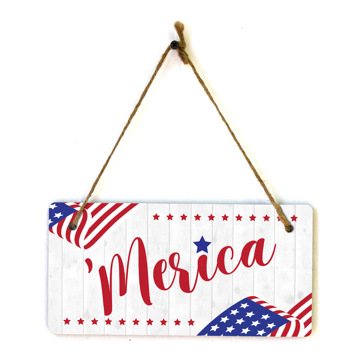 Merica 5x10 Hanging Plus Wall or Door Sign | American Pride