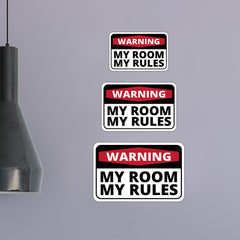 Classic Framed Plus Warning My Room My Rules Wall or Door Sign | Funny Naughty Decor